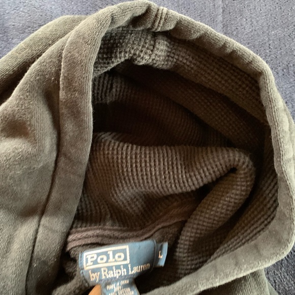 Polo by Ralph Lauren Men’s Large Hoodie Sweatshirt Red Black Vintage Cotton - Picture 10 of 13